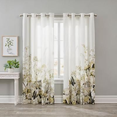 Odette Grommet Panel, 2-PK by BrylaneHome in Lime (Size 112"W 72" L)