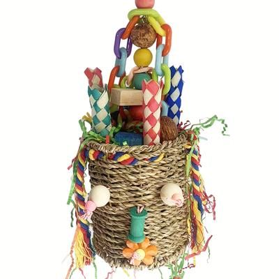 TEMU Bird Chewing Toys, Foraging Toy, Rattan Small Bird Hanging Swing Foraging Toy For Cockatiels Budgie