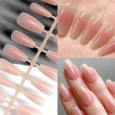 30 pièces Geadient pointe d'ongle nu faux ongles mode portable faux ongles Simple couverture complète presse sur les ongles bricolage manucure porter outil d'ongle