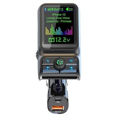 caricabatteria intelligente bluetooth per auto pd3.0 qc3.0 eq sound trasmettitore fm con aux display colorato kit per auto finestre bc85