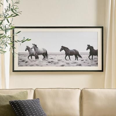 Running Horses Black & White Photography - Grandin Road