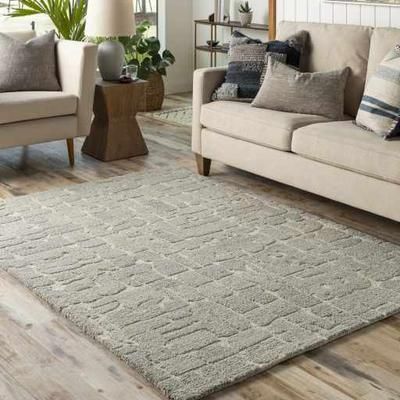 Posof 8'10" x 12' Modern Handmade Wool Solid Wool Light Beige/Light Gray/Medium Gray/Peach/LightGray/LightBeige/MediumGray/Light Gray/Peach/Medium Gray Area Rug - Boutique Rugs