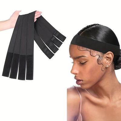 TEMU 4pcs Lace Melting Bands For Wig Edges, Elastic Forehead Laying Strips For & Edge Wrapping