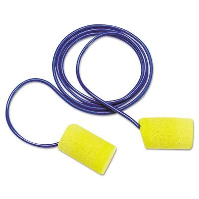 3M 311-4101 E-A-R Classic Foam Earplugs, Metal Detectable, Corded, Poly Bag - 200 Pairs 247-311-4101
