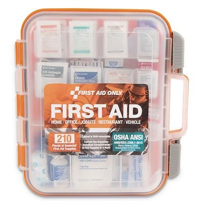 First Aid Only 91064 ANSI Class A Bulk First Aid Kit, 210 Pieces, Plastic Case - 1 Kit FAO91064