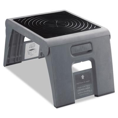 Cramer Industries Inc. 50051PK82 Folding Step Stool, 1-Step, 300 lb Capacity, 14w x 11.25d x 9.75h, Slate CRA50051PK82