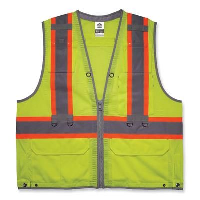 Ergodyne 24185 GloWear 8231TVK Class 2 Hi-Vis Tool Tethering Safety Vest Kit, Polyester, Large/X-Large, Lime, Ships in 1-3 Business Days EGO24185
