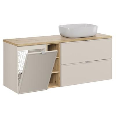 Mobile bagno con lavabo effetto legno cachemire 140cm
