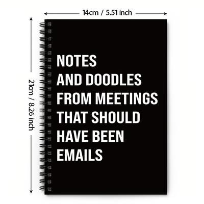 TEMU Funny Spiral Journal Notebook - Appreciation & Colleague Gag Gift, Black Paper Office Notepad For Coworkers, Best For Christmas