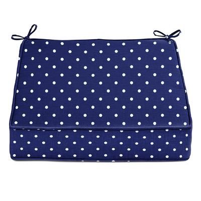 BH Outdoor Performance Single Deep Seat Cushion by BrylaneHome in Evening Blue Dot Outdoor Patio Chair Padding