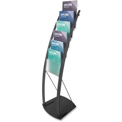 Deflecto 693104 Floor Stand, 6 Compartments, 13" x 16-1/2" x 49", Black DEF693104