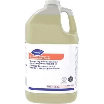 Diversey 9BP92017 Dry Foam Shampoo & Cleaner, Liquid, 128 fl oz (4 quart), Floral Scent, 4/Carton, Straw - Case of 4 DVO9BP92017
