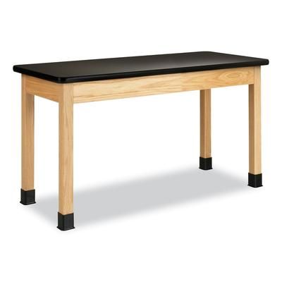 Diversified Woodcrafts, Inc. P720LBBK36N Classroom Science Table, 54w x 24d x 36h, Black High Pressure Laminate (HPL) Top, Oak Base DVWP720LBBK36N