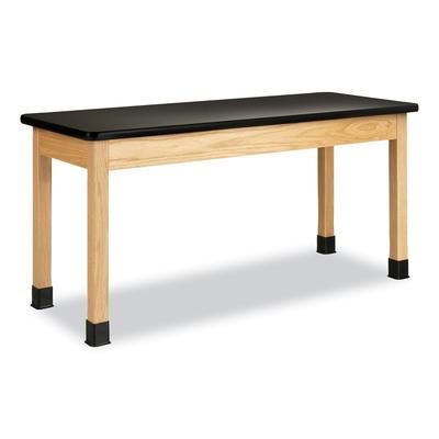 Diversified Woodcrafts, Inc. P760LBBK30N Classroom Science Table, 60w x 24d x 30h, Black High Pressure Laminate (HPL) Top, Clear Northwoods Oak Base D