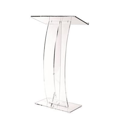 AdirOffice Acrylic Slanted Podium Lectern Speaker Stand, 26.75 x 12.5 x 47, Clear (ALHI66103CLR)