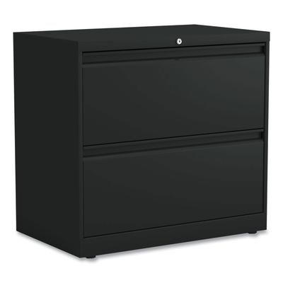 Alera HLF3029BL Lateral File, 2 Legal/Letter-Size File Drawers, Black, 30" x 18" x 28" ALEHLF3029BL