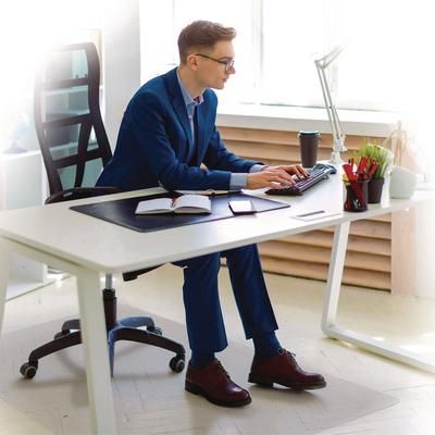 Floortex NRCMFLBS0003 Ecotex Marlon BioPlus Rectangular Polycarbonate Chair Mat for Hard Floors, Rectangular, 45 x 53, Clear FLRNRCMFLBS0003