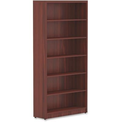 Lorell 34314 Top 1-1/2", Bookshelf 12-1/2" x 36" x 74", Mahogany LLR34314
