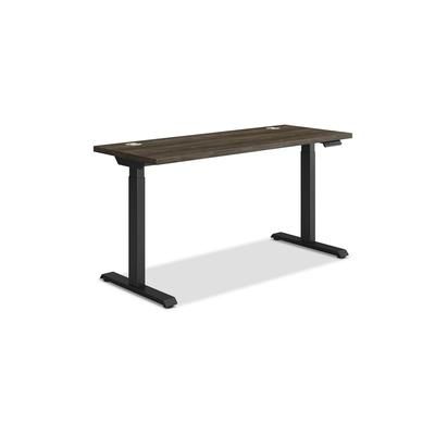 Hon HAT2SFLB2258 Coordinate Height Adjustable Desk Bundle 2-Stage, 58" x 22" x 27.75" to 47", Florence Walnut/Black HONHAT2SFLB2258
