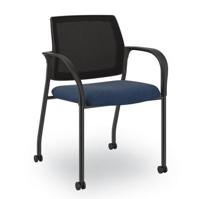 Hon IS107IMAPX13 Ignition Series Guest Chair with Arms, 25" x 21.75" x 33.5", Navy Seat, Black Back, Black Base HONIS107IMAPX13