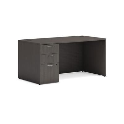 Hon MOD012 Mod Single Pedestal Desk Bundle, 60" x 30" x 29", Slate Teak HONMOD012