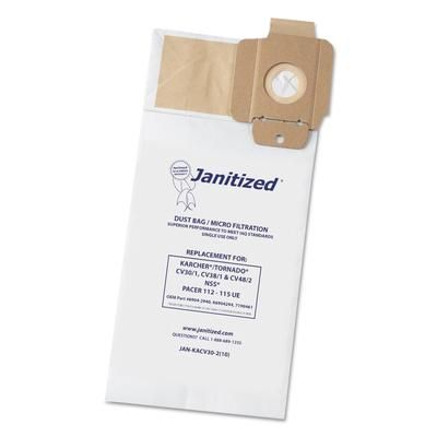 Janitized JANKACV302 Vacuum Filter Bag Designed to Fit Karcher/Tornado CV30/1, CV38/1, CV48/2, 100/CT - Case of 10