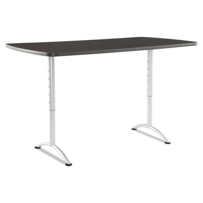 Iceberg 69325 ARC Sit-to-Stand Tables, Rectangular Top, 36w x 72d x 30-42h, Gray Walnut/Silver