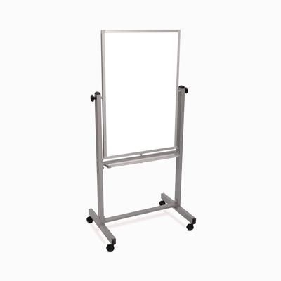 Luxor Mobile Magnetic Whiteboard, 27" x 59", White Surface, Satin Aluminum Frame (LXOL270)