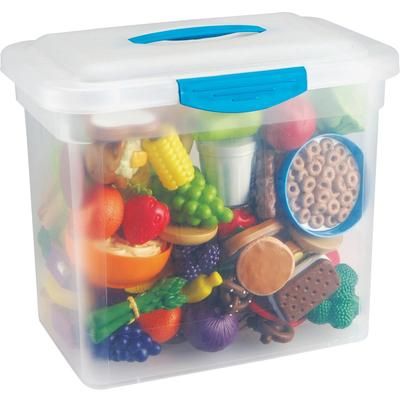 Learning Resources LER9723 Play Food Set,w/Tote,12-1/8" x 9-5/8" x 14-1/4",100/ST,MI - 1 Set LRNLER9723