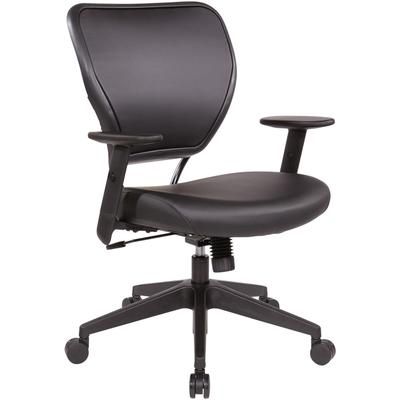 Office Star 5500DR107 5500 Dillon Back & Seat Managers Chair - Black Vinyl Seat - Black Vinyl Back - 5-star Base - Armrest OSP5500DR107