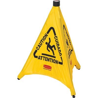 Rubbermaid FG9S0000YEL Pop-Up Safety Cone, "Caution", Multi-Lingual, 20" x 21", 12/CT, YW - Case of 12 RCP9S0000YWCT