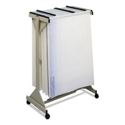 Safco 5060 Mobile Plan Center Sheet Rack, 18 Hanging Clamps, 43.75w x 20.5d x 51h, Sand SAF5060