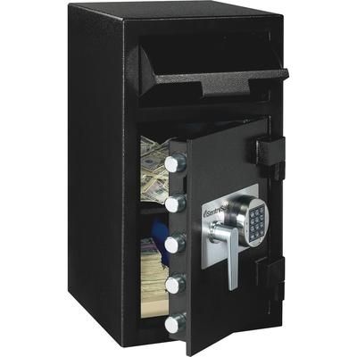 Sentry DH-134E Depository Safe, 5 Live-Locking Bolts,14"x15-3/5"x27", BK SENDH134E