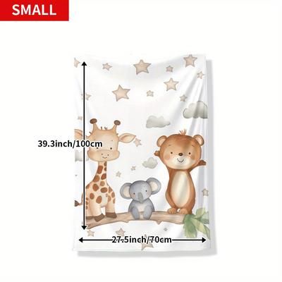 TEMU Cozy Animal-themed Throw Blanket - Soft Flannel, Camping & Travel | Ideal Gift For , Family &
