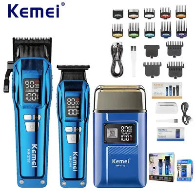 Kemei KM-2797 KM-1112 Professional Hair Clippers Kit Electric Shaver Male Hair Cutting Machine Men’s Cordless Trimmer for Salon