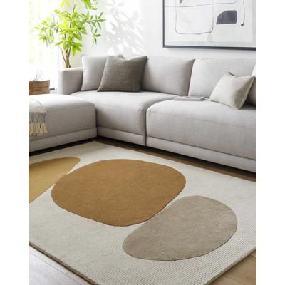 Tutti 2' x 3' Modern Wool Sterling Gray/Sepia/Tan/Brick Red/Goldenrod/Burnt Sienna/Taupe/Light Gray Area Rug - Boutique Rugs