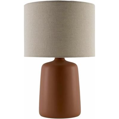 Chiquimula 16"H x 10"W x 10"D Modern Brick Red/Beige/White/Translucent Table Lamp - Boutique Rugs