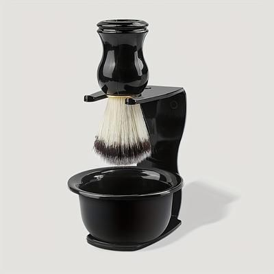 TEMU Men's No-scent Facial Cleansing Foam Brush Beard Brush Beard Shaping Stand Grooming Kit