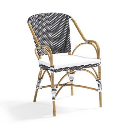 French Cafe Dining Cushion - Arm Chair/Bar Stool/Counter Stool, Quick Dry, Outdoor Velvet Dove - Frontgate