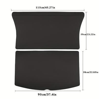 TEMU 2pcs Pu Leather Car Trunk Mats For For Model Y Cargo Liner Accessories Car Boot Liners