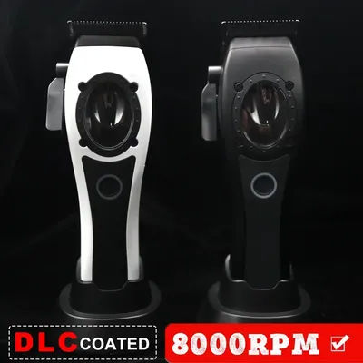 8000RPM Men's Hair Clipper DLC Blade with Base Charger with White cover Cordless Professional Hair Cutting Machine Hair Trimmer