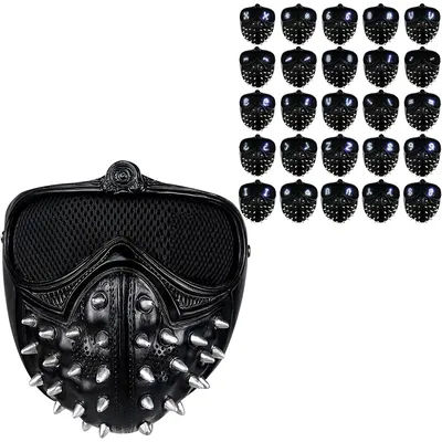 Game Watch Dogs 2 Marcus Wrench Cosplay Resin LED Mask 25 Kinds Of Led Expression Light Rivet Masks