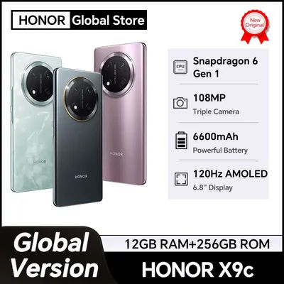 New HONOR X9c Global Version 5G Smartphone 6.78" Anti-drop 120Hz Curved Screen 108MP Triple Cameras 6600mAh Battery Android14