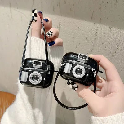 Earphones Case For Apple Airpods 3 2 1 Case Soft Silicone Headphone Case with Strap 3D Camera Cover for Air Pods Pro 1st 2nd Gen