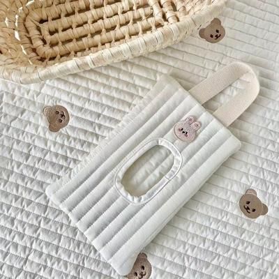 TEMU Cute Animal Design Portable Wet Tissue Holder With Flip Cover - Square Shape, Durable Other Material - Baby Stroller Tissue Bag