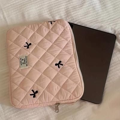 TEMU 1pc Laptop Bag Ballet Style Bow Embroidered Tablet Bag Suitable For 10/11 Inch Ipad 13/14 Inch Macbook .6 Inch Laptop Sleeve Bag