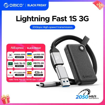 ORICO 2TB Portable SSD Up to 2000MB/s USB 3.2 Gen 2x2 Ultra-Mini Compact with 2 in 1 USB C Cable, External Solid State Drive