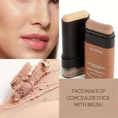 Eraser Foundation Stick Velvet Moist Light Concealer Foundation With Big Brush Long-lasting Flawless Makeup Face Beauty
