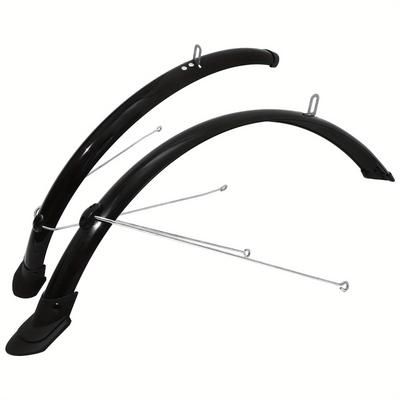 TEMU 1 Set Of Sturdy Fenders - Black, Easy-to-install Mountain Bike Mud Guards With Curved Design & Mounting Hooks For Protection, Mountain Bike Accessories