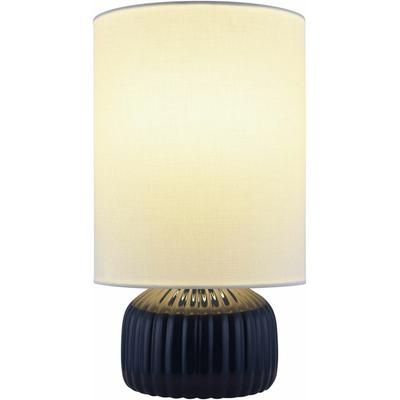 Navarrenx 15"H x 8"W x 8"D Traditional Blue/Cream/White/Translucent Table Lamp - Boutique Rugs
